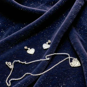 set argint 925 cercei lant pandantiv inima focsani