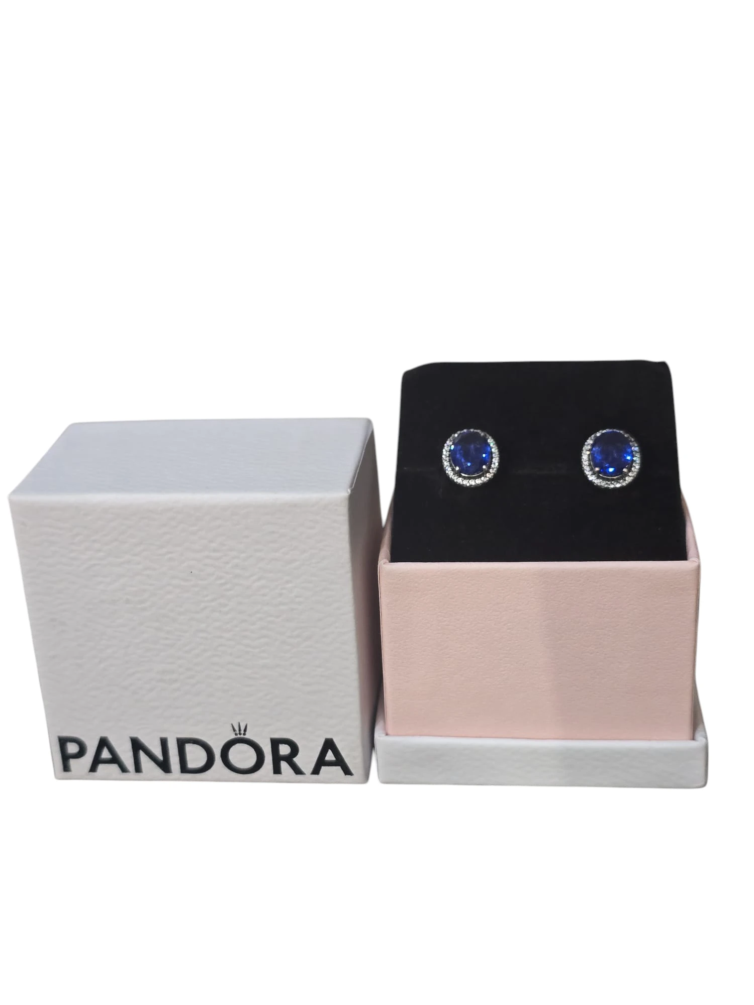 Cercei Pandora Argint 925 cu Piatra Albastra si Cristale 3g - imagine 3