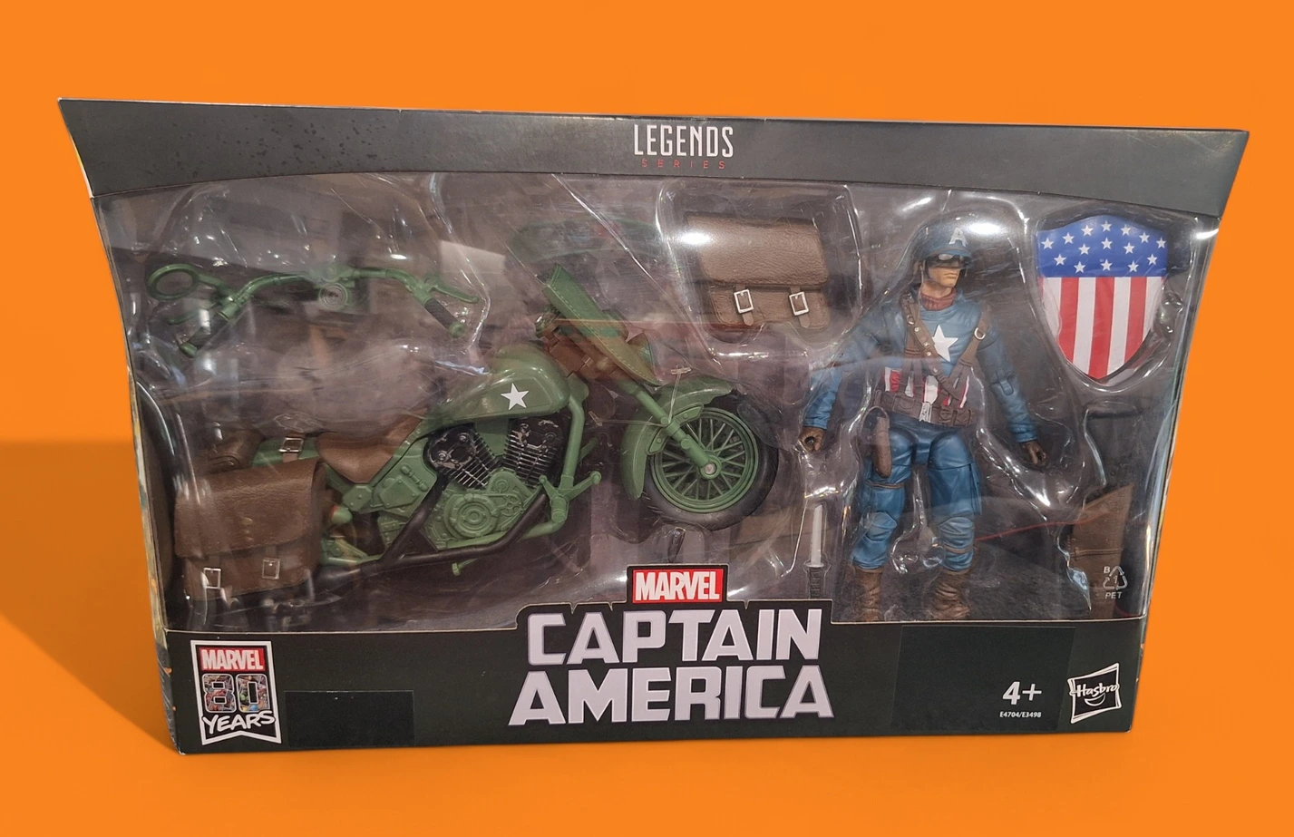 figurina Captain America Marvel Legends cu motocicleta Hasbro