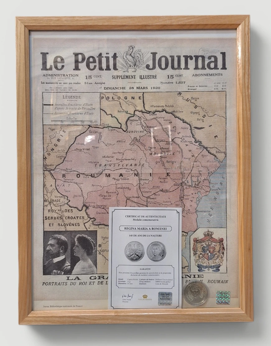 tablou regina maria romania medalie comemorativa harta 1920