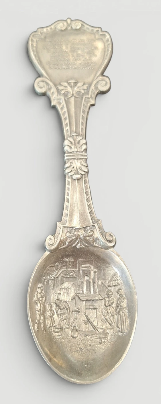Set 3 Linguri Decorative Vintage din Zinc 999 – Germania / Olanda - imagine 6