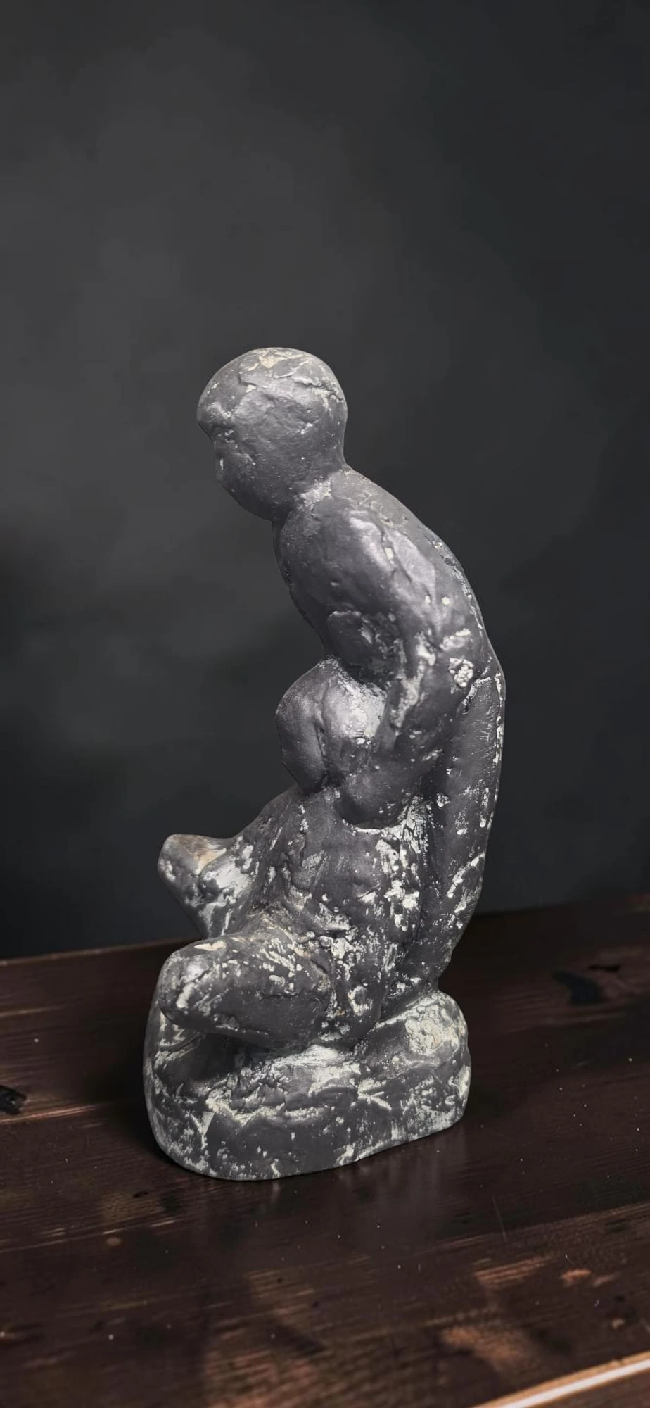 Statuetă Vintage Sculptură Abstractă Mamă și Copil - imagine 6