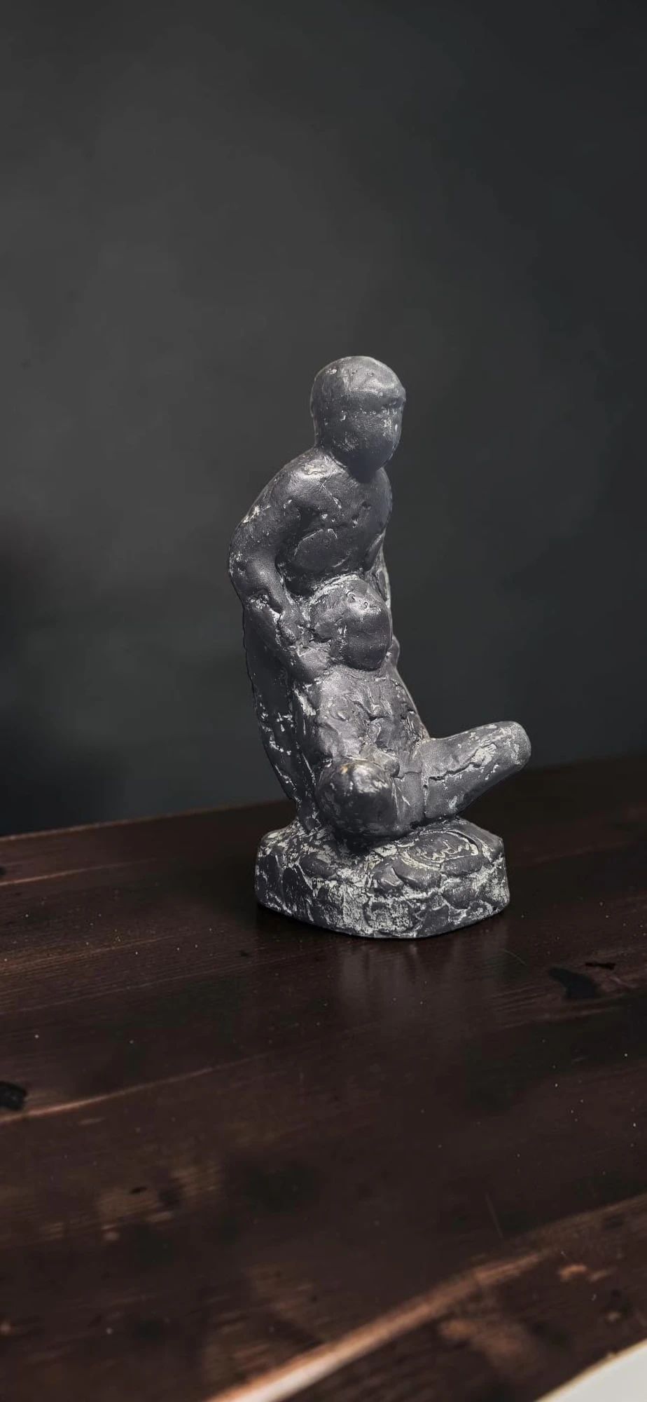 Statuetă Vintage Sculptură Abstractă Mamă și Copil - imagine 4