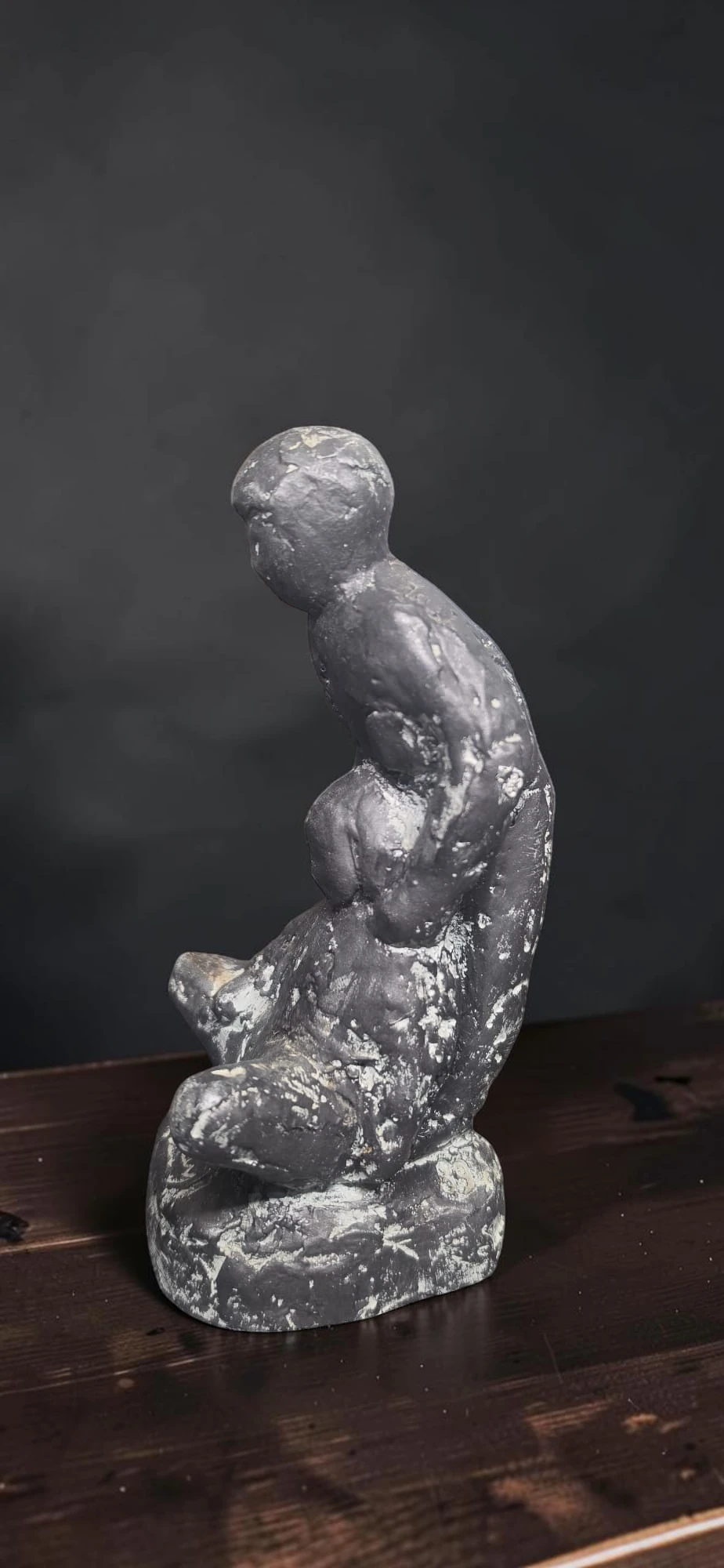 Statuetă Vintage Sculptură Abstractă Mamă și Copil - imagine 2