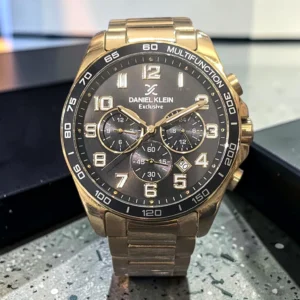 ceas daniel klein exclusive multifunction auriu negru