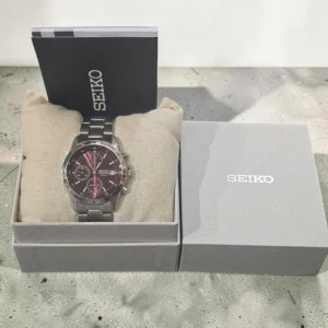 ceas seiko chronograph quartz bordo inox