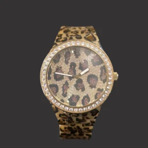 ceas Guess leopard damă cu cristale și animal print