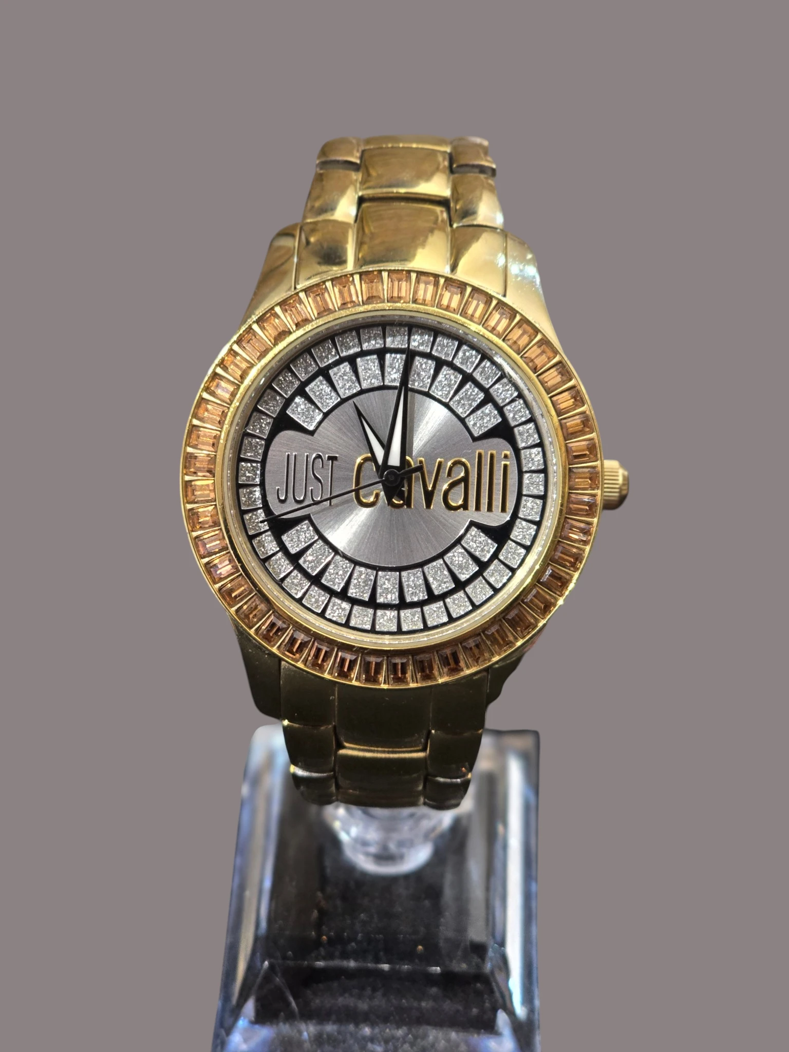 Ceas Just Cavalli Damă Gold Crystal – Fashion Luxury Style - imagine 4