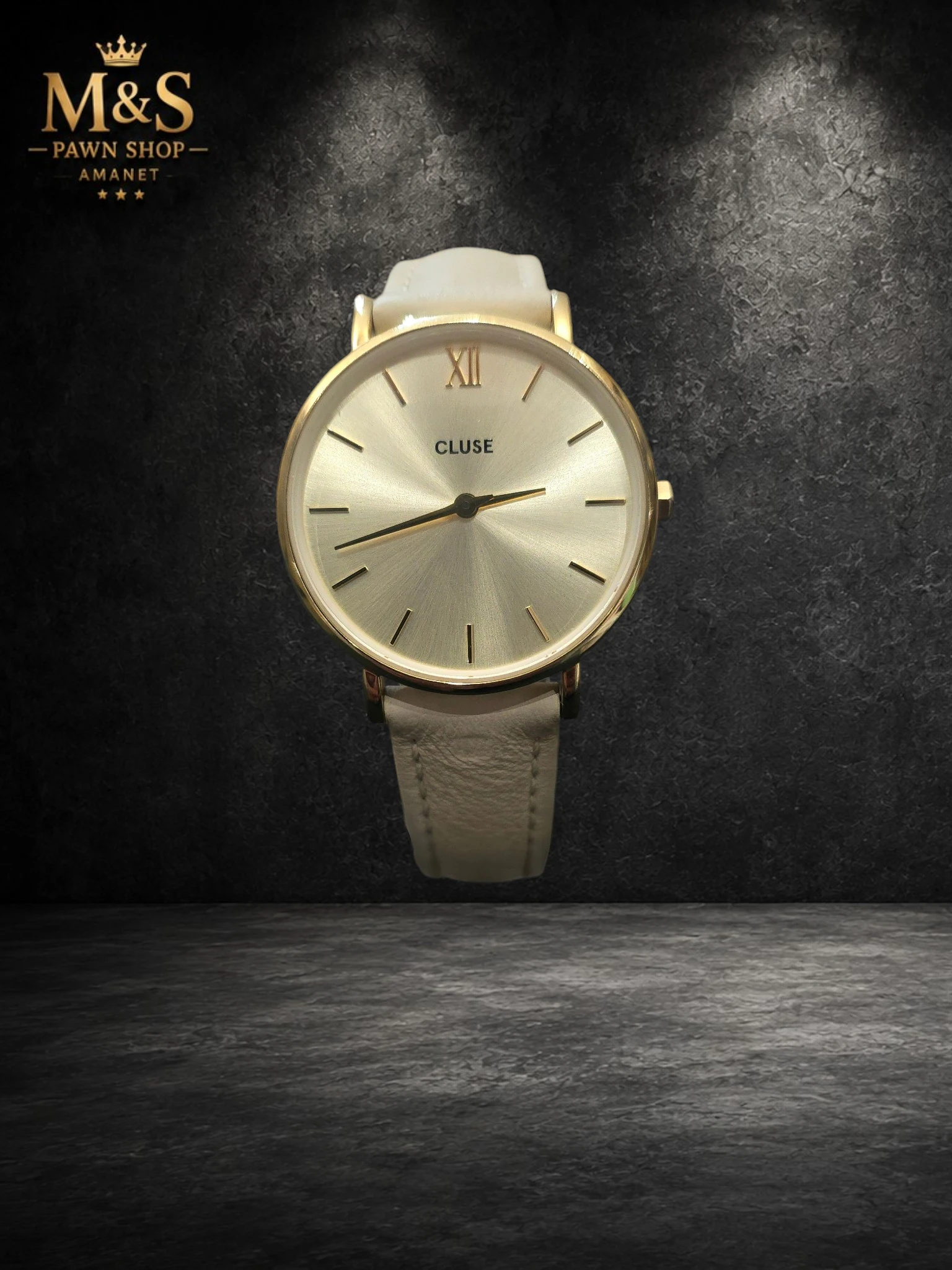 Ceas Damă Cluse 28mm Rose Gold Beige Minimalist - imagine 4