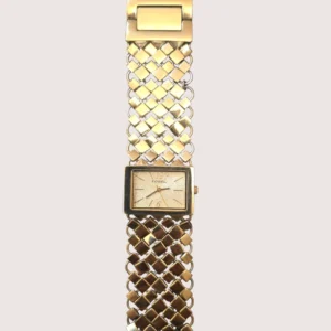 ceas damă Fossil vintage gold tone rectangular