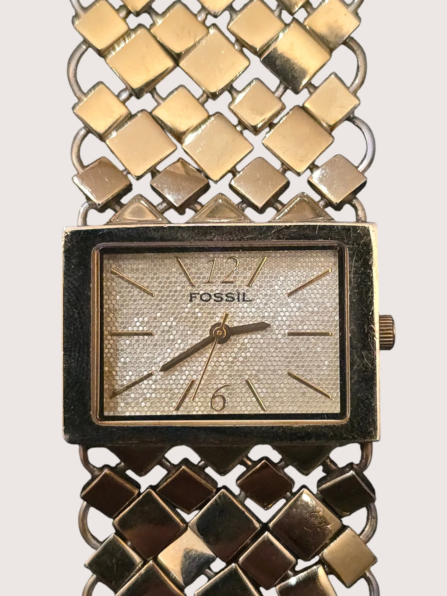 Ceas Damă Fossil Vintage Gold Tone Rectangular Bracelet - imagine 4
