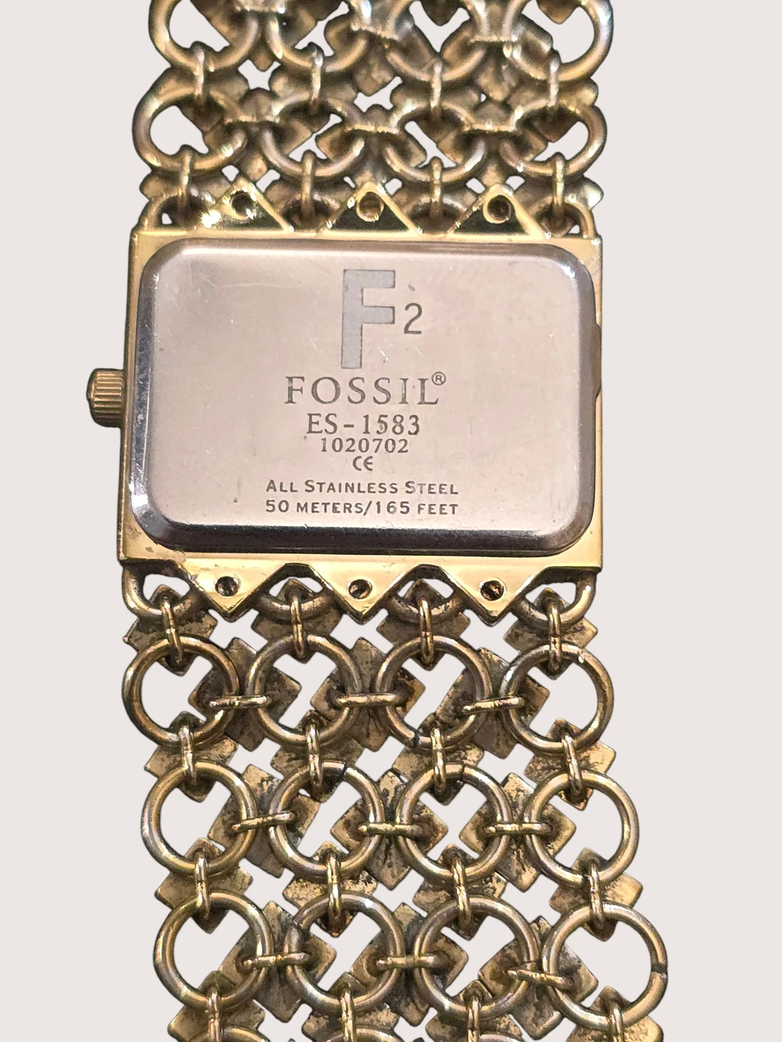 Ceas Damă Fossil Vintage Gold Tone Rectangular Bracelet - imagine 2