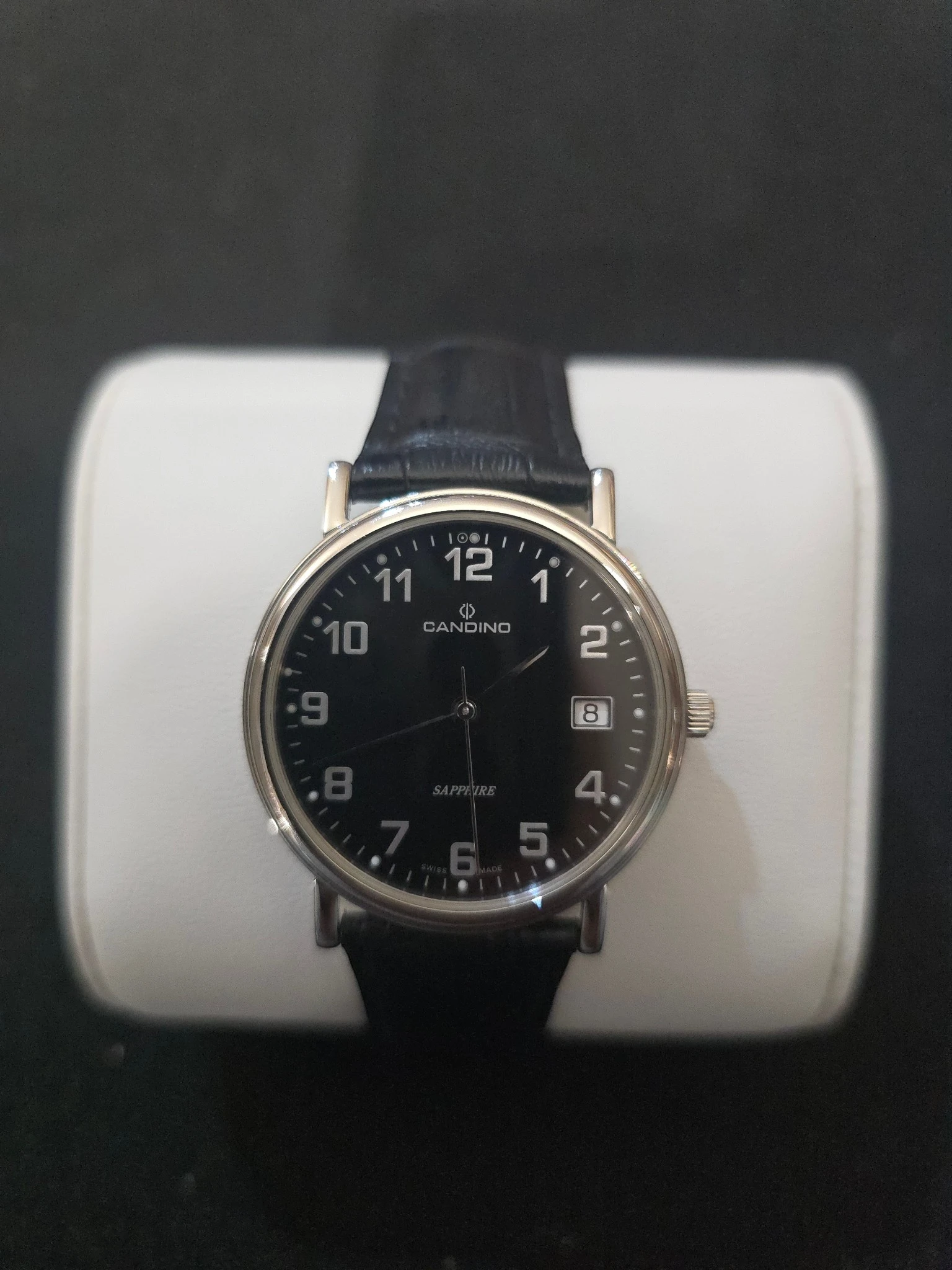 Ceas Candino Sapphire Swiss Made Black Dial Leather Strap - imagine 3