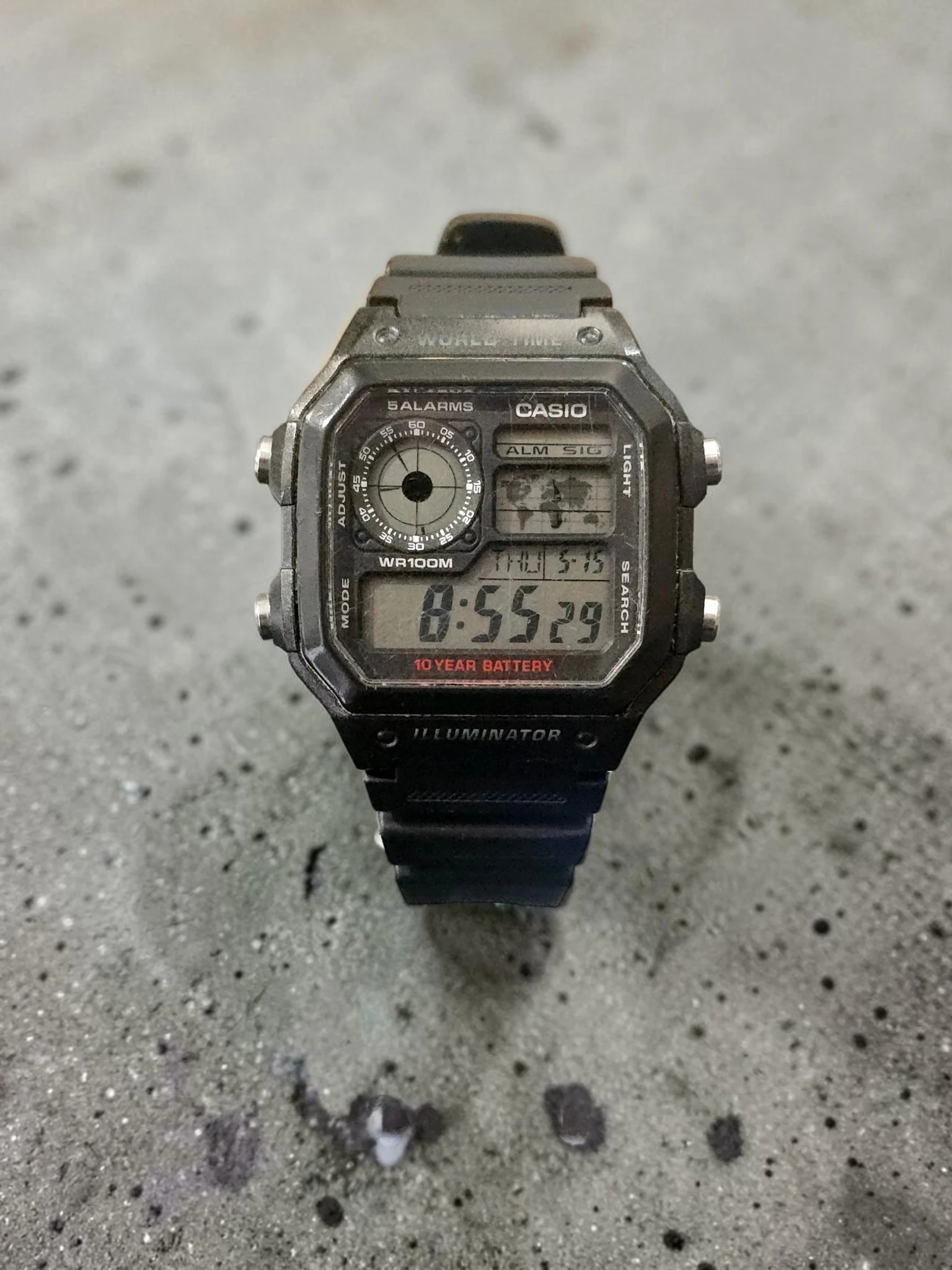 ceas Casio digital WR100M black vintage style