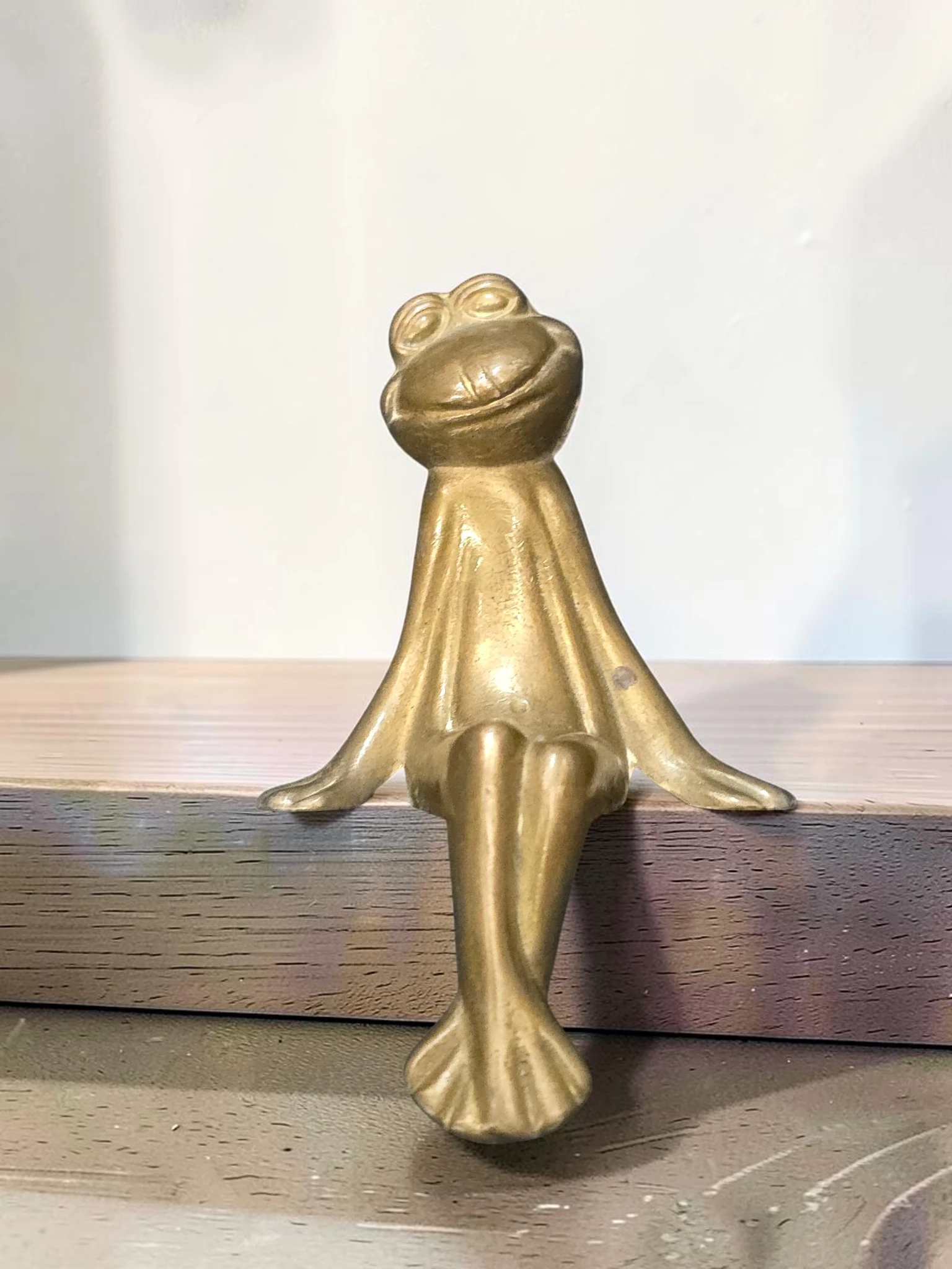 Figurină Broască din Alamă Vintage 15cm - imagine 3
