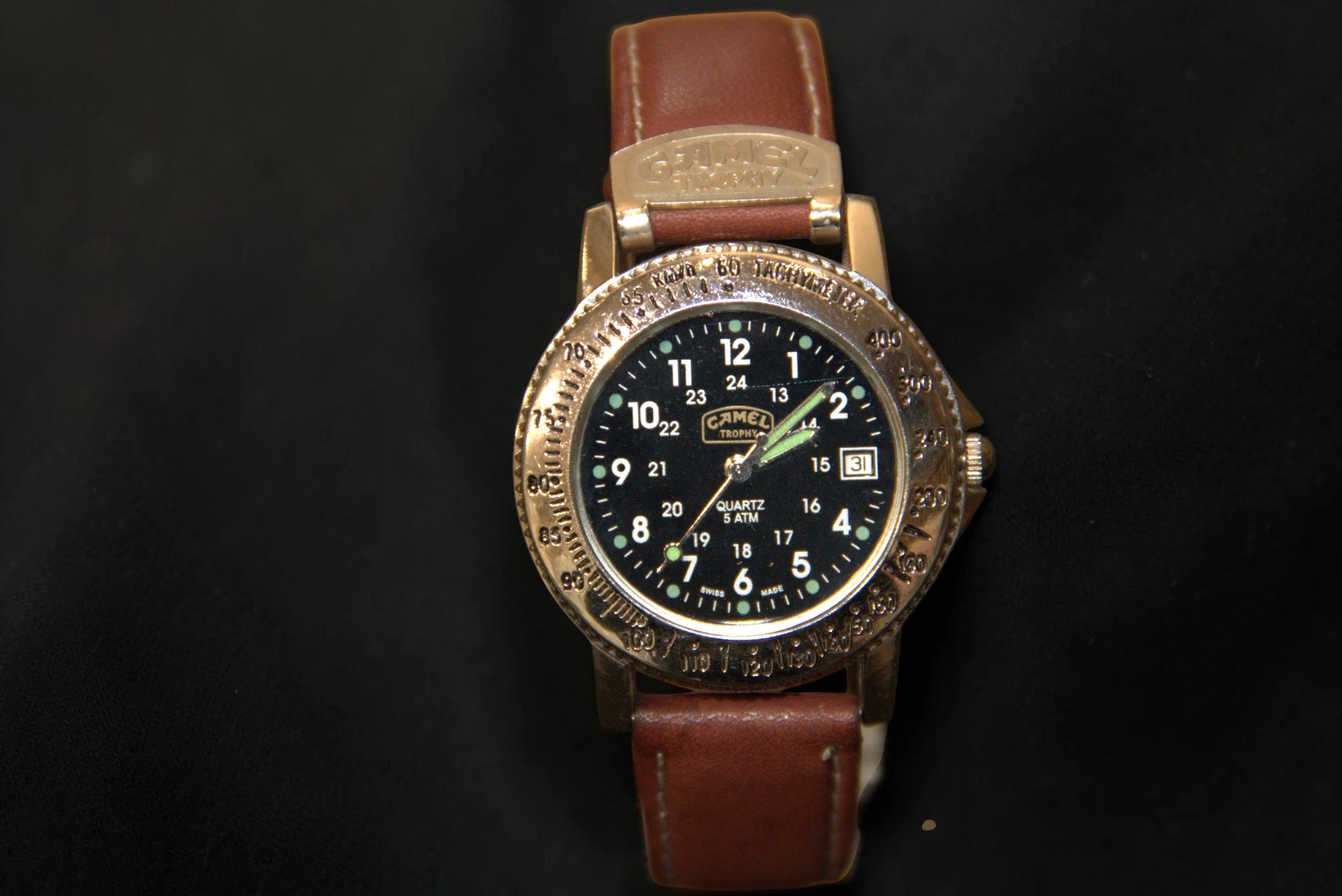 ceas Camel Trophy Adventure Quartz 5 ATM Swiss Made cu curea maro